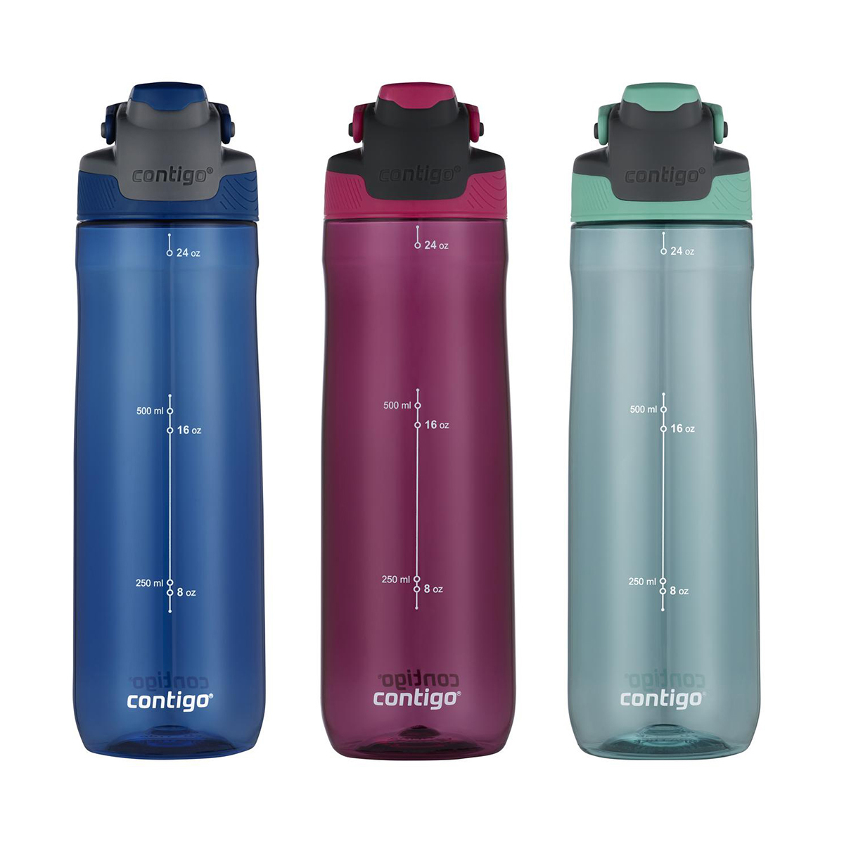 Contigo AUTOSPOUT® Chug Leak-Proof Water Bottles 24oz 3 Pack 