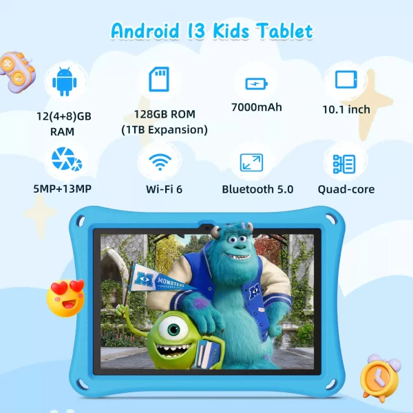 Android 14 Kids Tablet 10 inch 12GB RAM 128GB ROM WIFI6 Quad Core 7000mAh Tab UK - Image 2
