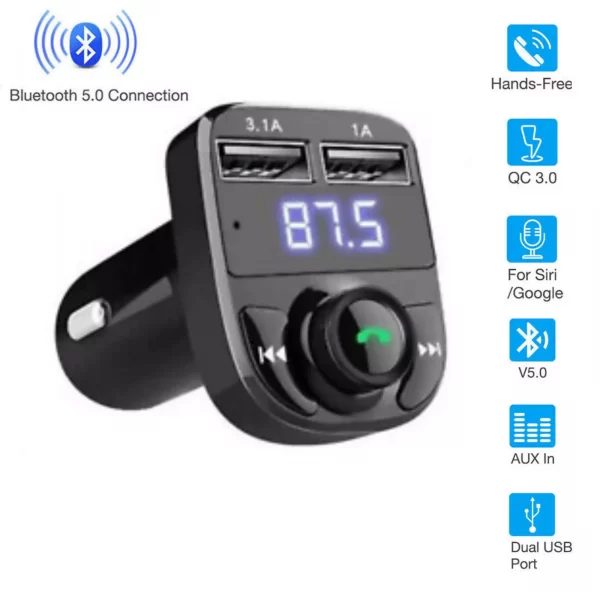 Car Wireless Bluetooth FM Transmitter MP3 Player USB Car Charger Adapter UK - Image 2
