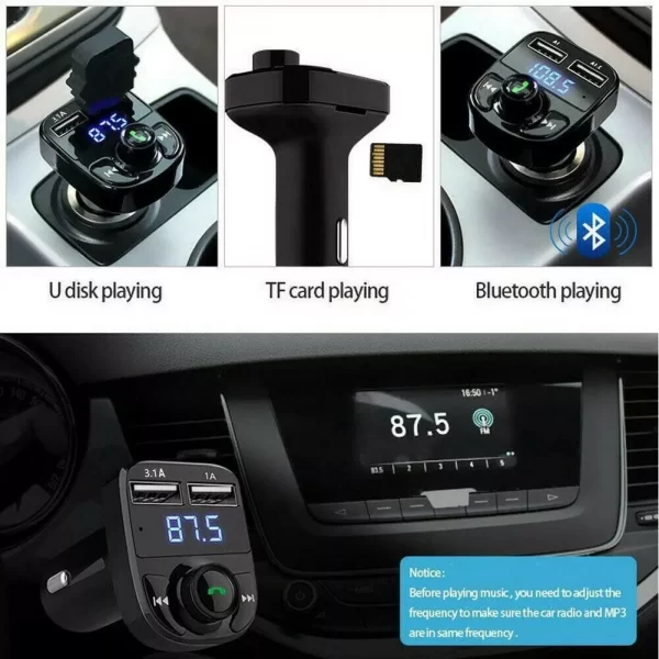 Car Wireless Bluetooth FM Transmitter MP3 Player USB Car Charger Adapter UK - Image 7