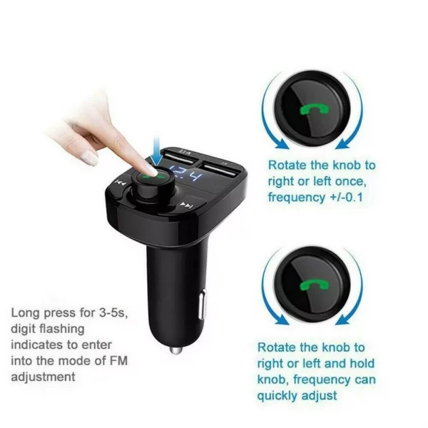Car Wireless Bluetooth FM Transmitter MP3 Player USB Car Charger Adapter UK - Image 8
