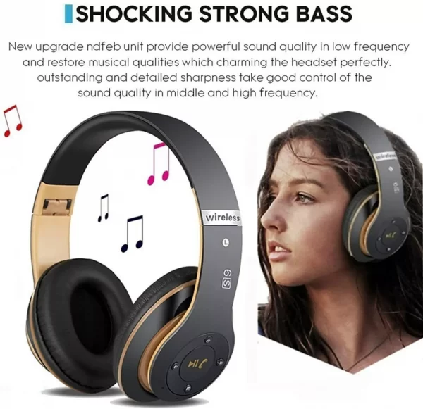 Wireless Bluetooth 5.1 Headphones Noise Cancelling Over-Ear Stereo Earphones UK - Image 3