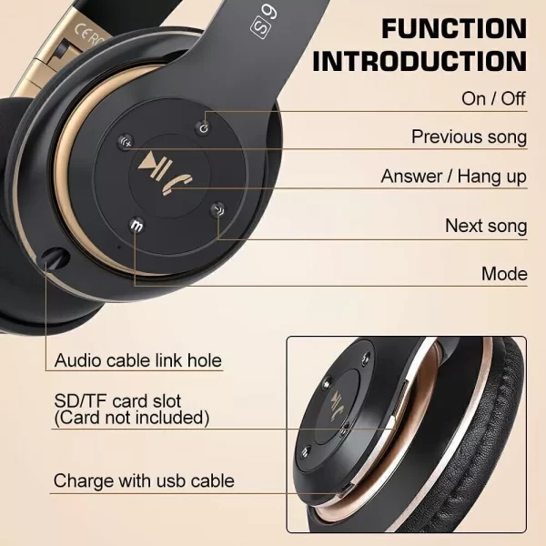 Wireless Bluetooth 5.1 Headphones Noise Cancelling Over-Ear Stereo Earphones UK - Image 6