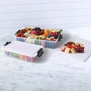 Sabatier Snacklebox with Cutting Board Lids 2 Pack Snacks, Craft, Storage Boxes