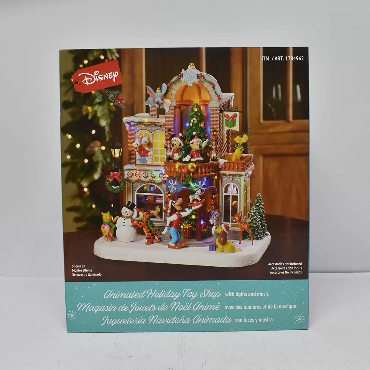 1.25ft (38cm) Disney Animated Holiday Toy Shop with Lights and Music - Image 3