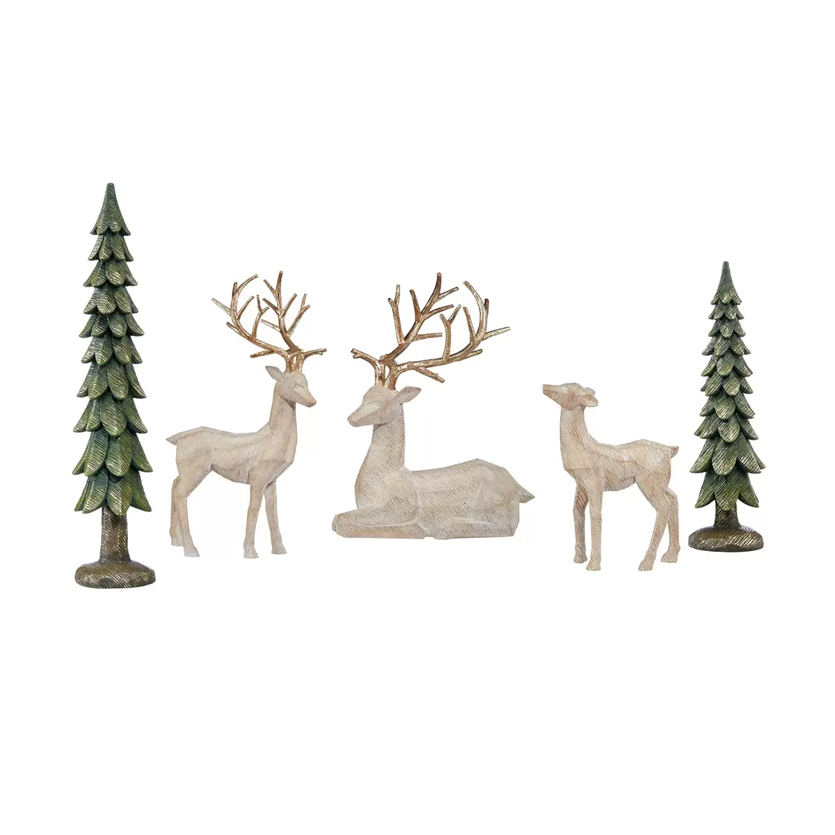 Decorative Deer Family with Trees - Image 2