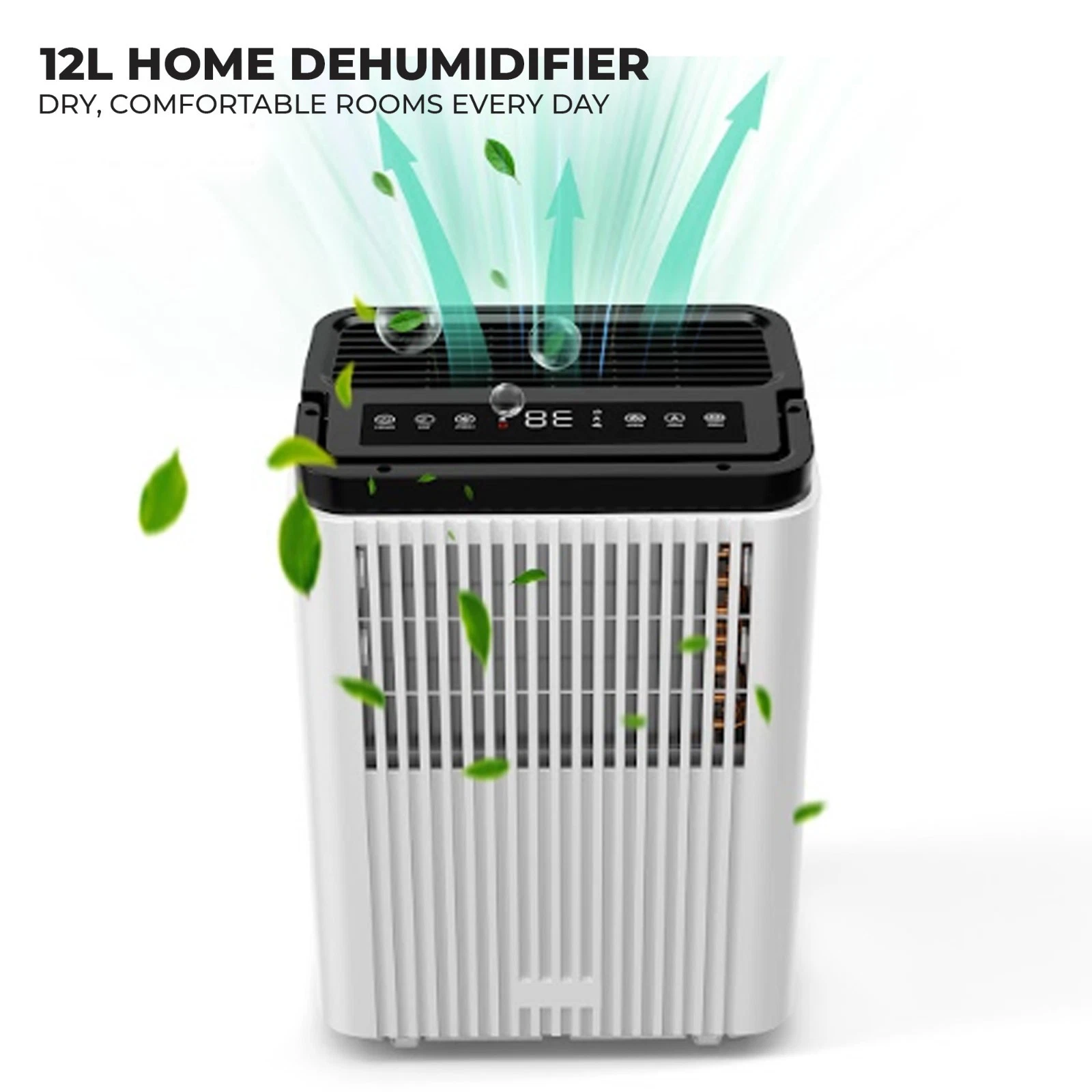 12L/Day Dehumidifier for Home Damp, 2.5L Tank, Digital Humidity Display-Houszy - Image 4