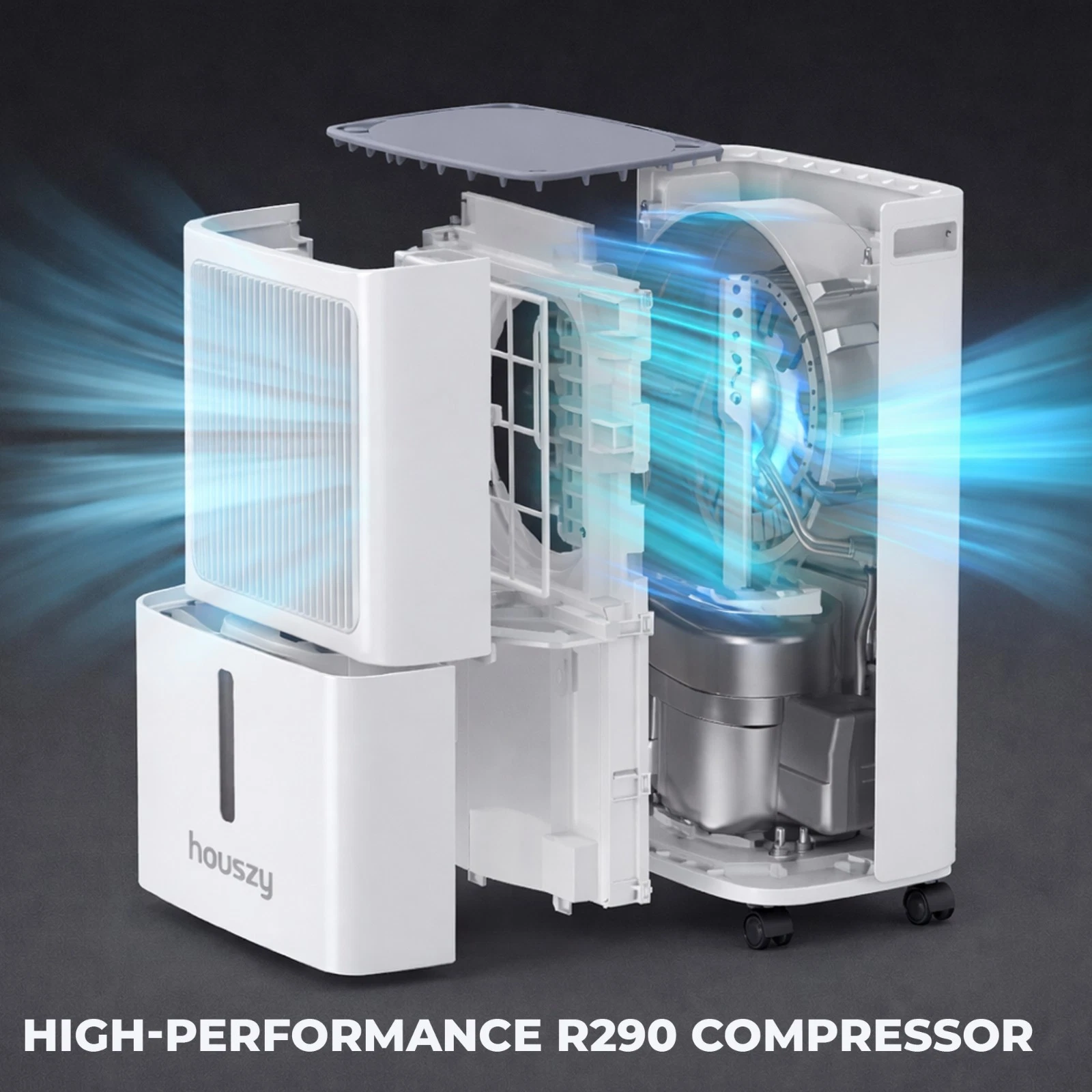 12L/Day Dehumidifier for Home Damp, 2.5L Tank, Digital Humidity Display-Houszy - Image 5