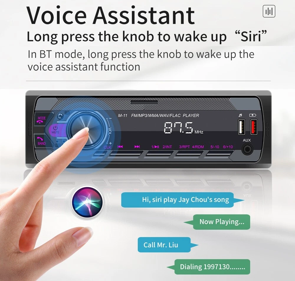 Single 1 Din Car Stereo Radio Bluetooth MP3 Player In-dash Head Unit FM/USB/AUX - Image 3