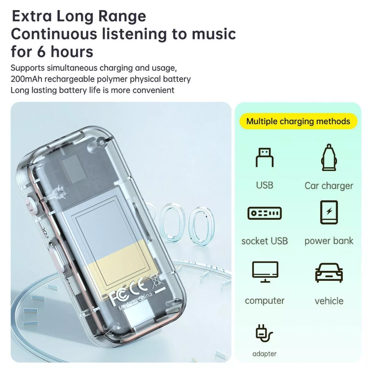 4-in-1 Wireless Bluetooth 5.4 Transmitter Receiver Adapter Audio 3.5mm Jack Aux - Image 4