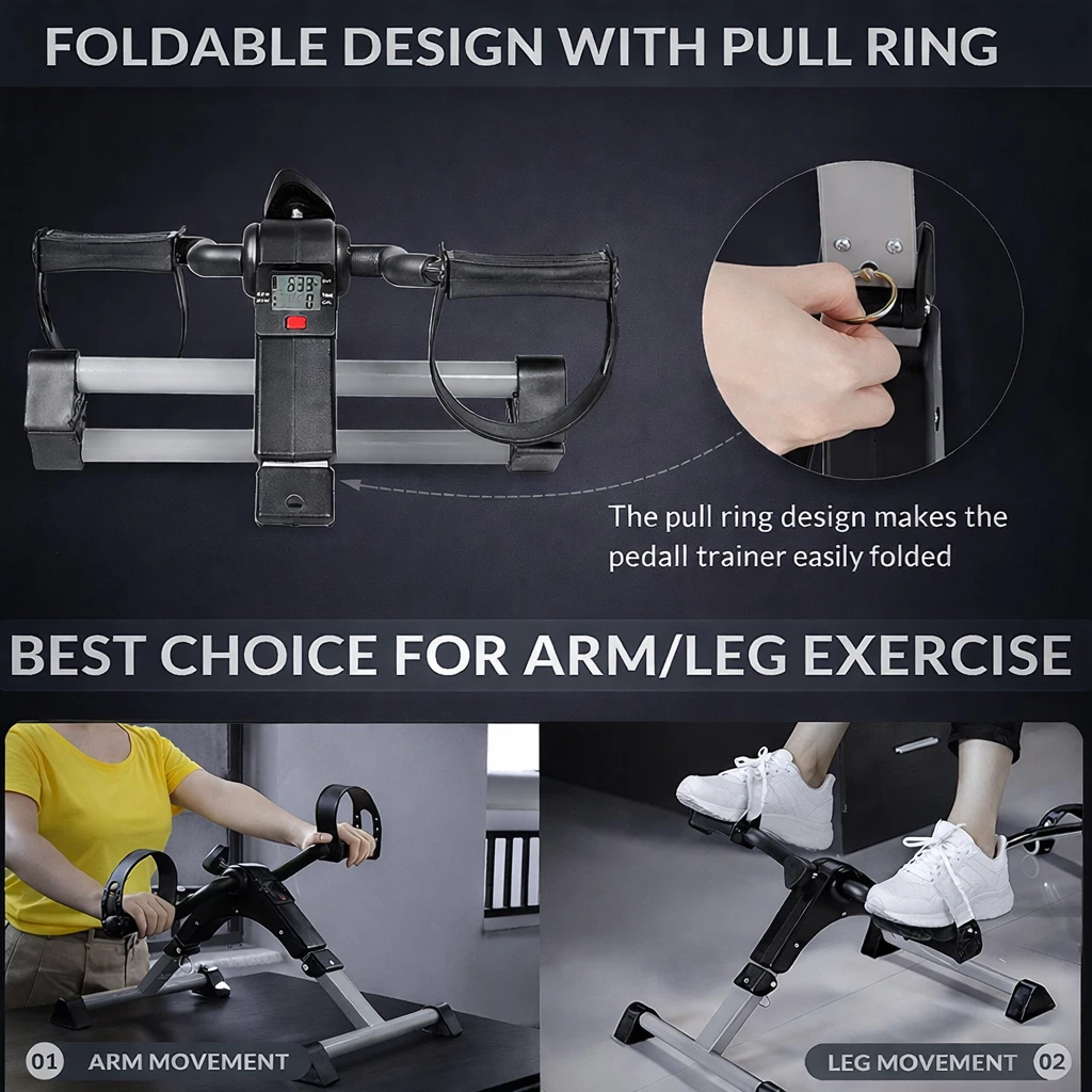 Mini Foldable Folding Exercise Bike for home use pedal sit down LCD Log calories - Image 3