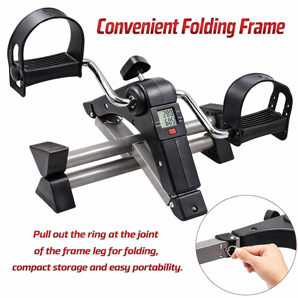 Mini Foldable Folding Exercise Bike for home use pedal sit down LCD Log calories - Image 5