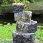 Garden Water Feature Fountain LED Lights Indoor Outdoor Statues Ornament Cascade 40CM