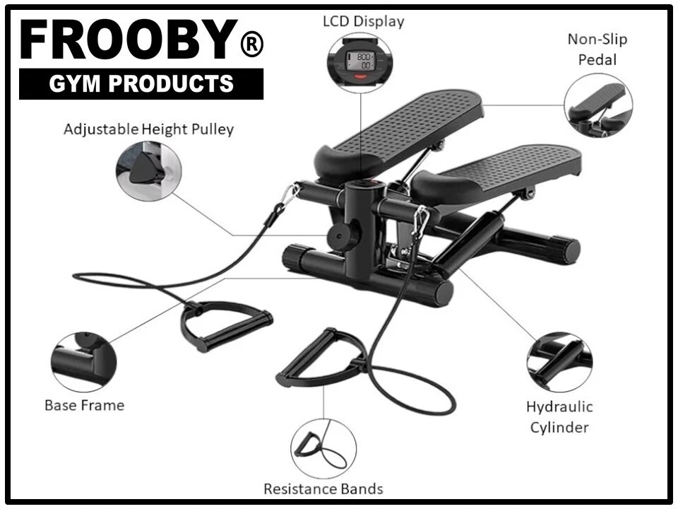 Mini Stepper LCD Display Home Workout Machine Arm Leg Exercise with Rope Mat 452 - Image 2