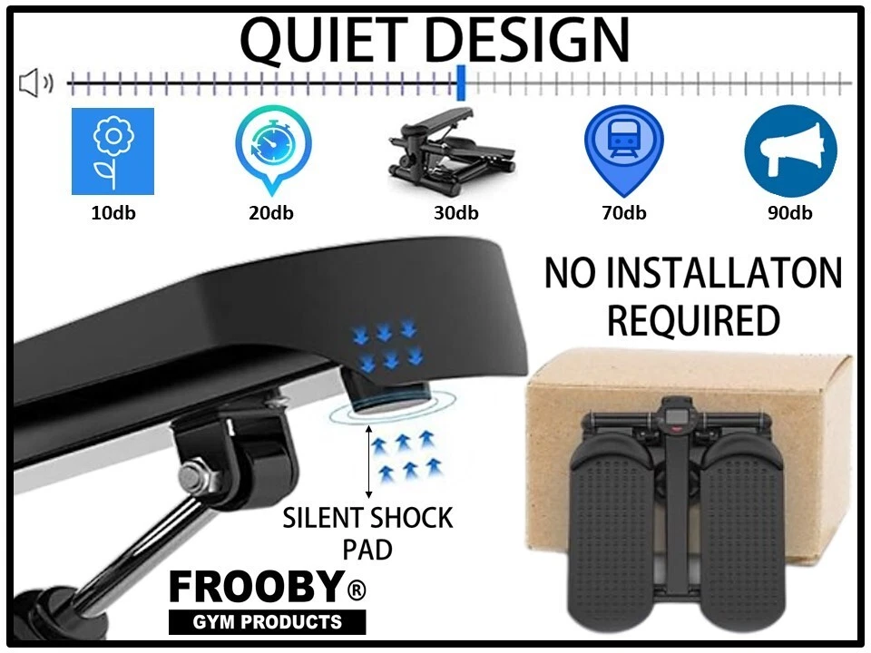 Mini Stepper LCD Display Home Workout Machine Arm Leg Exercise with Rope Mat 452 - Image 4