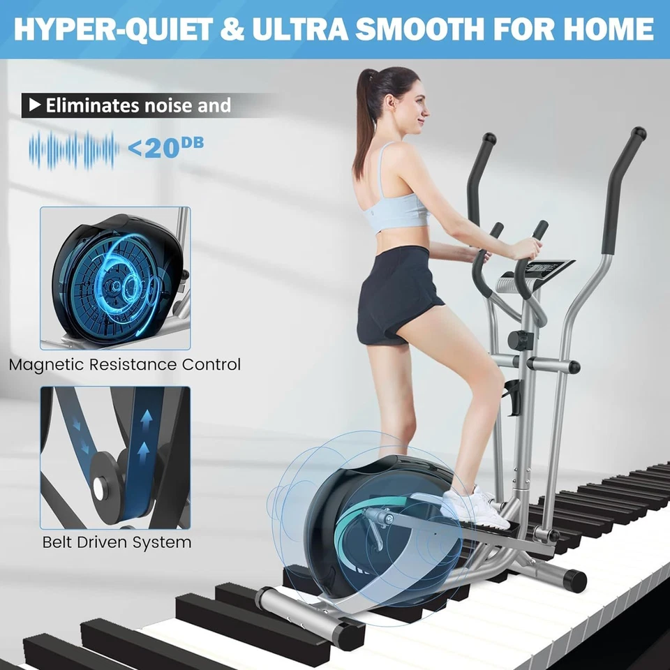 Magnetic Elliptical Cross Trainer Training for Home Gym Workout Fitness Cardio - Image 2