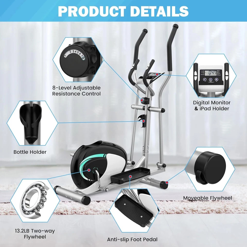 Magnetic Elliptical Cross Trainer Training for Home Gym Workout Fitness Cardio - Image 3