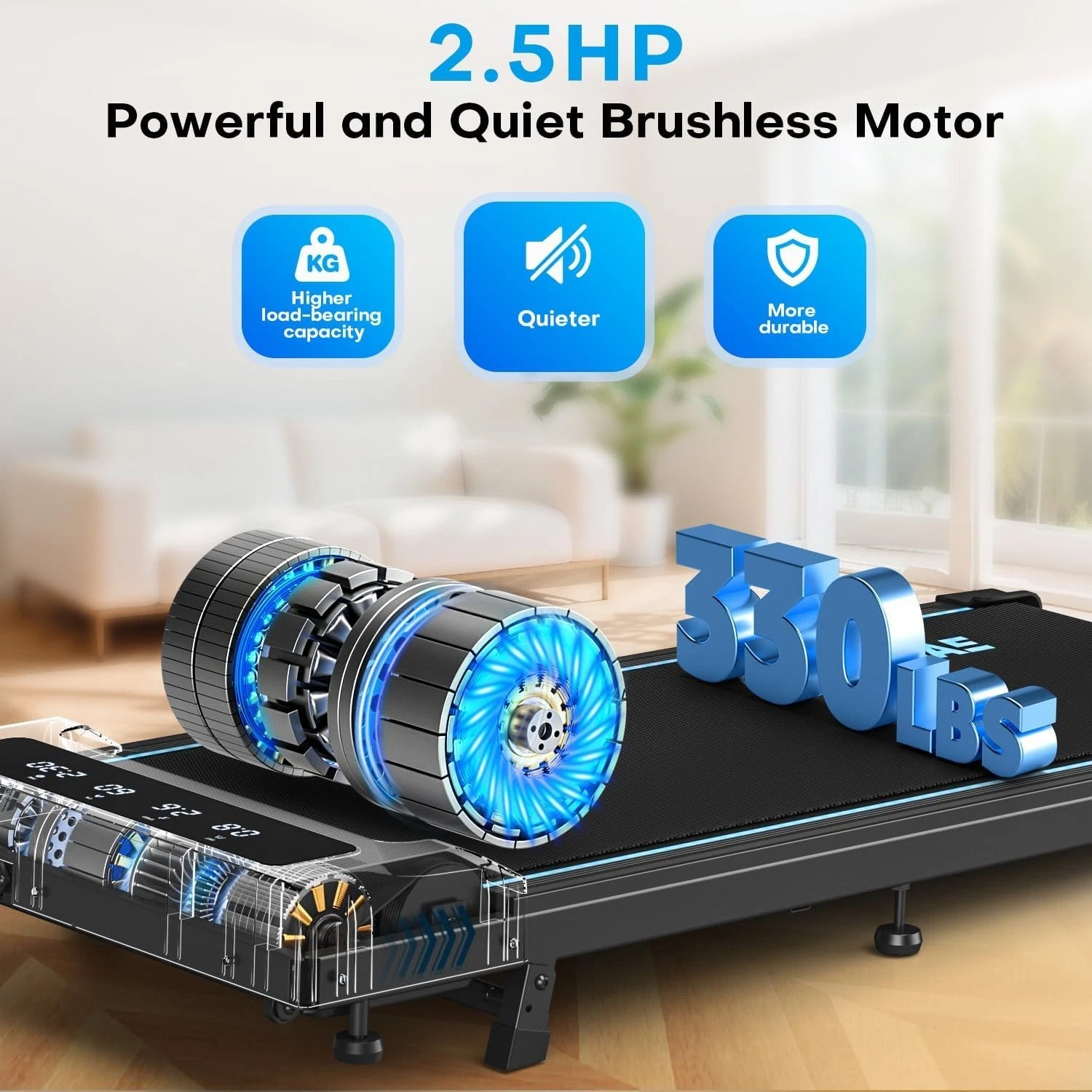 4-in-1 Walking Pad with 9% Incline, 10KM/H Under Desk LED display Remote - Image 4