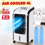 Portable Air Cooler 4L Evaporative Fan Humidifier Remote 3 Speed Timer Ice Packs