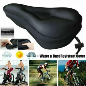 Bicycle Bike Cushioned Soft Padded Seat Cover Cycle Gel Saddle Extra Comfort UK