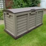 JUMBO XL Brown Garden Storage Utility Cushion Box Shed Plastic Waterproof