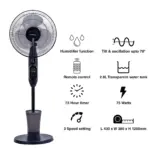 Misting Spray Pedestal Fan Humidifier Oscillating Tilt 3 Speed Black Powersonic