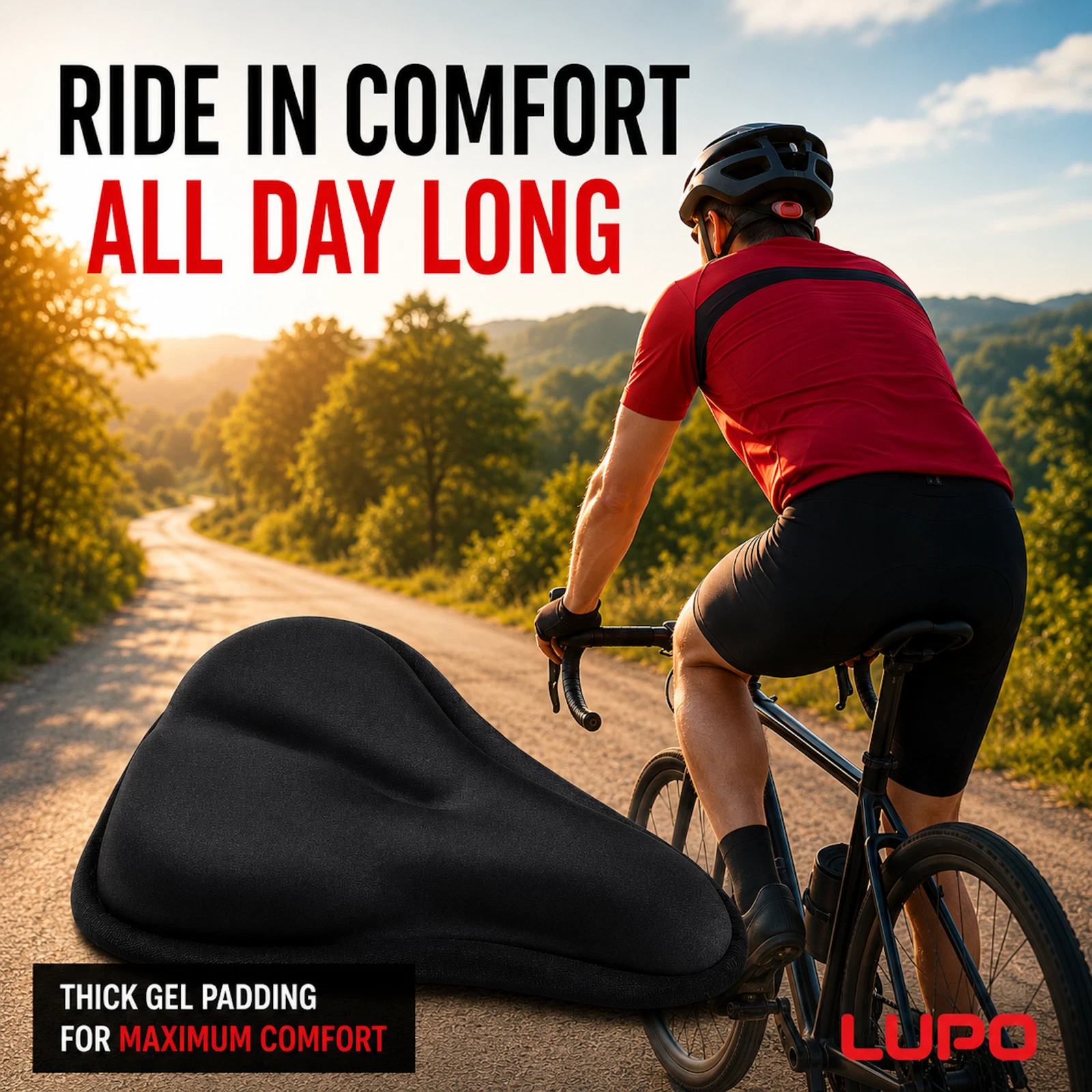 Bike Seat Cover Spin Cushioned Gel Padded Bicycle Exercise Kids Saddle - Image 2