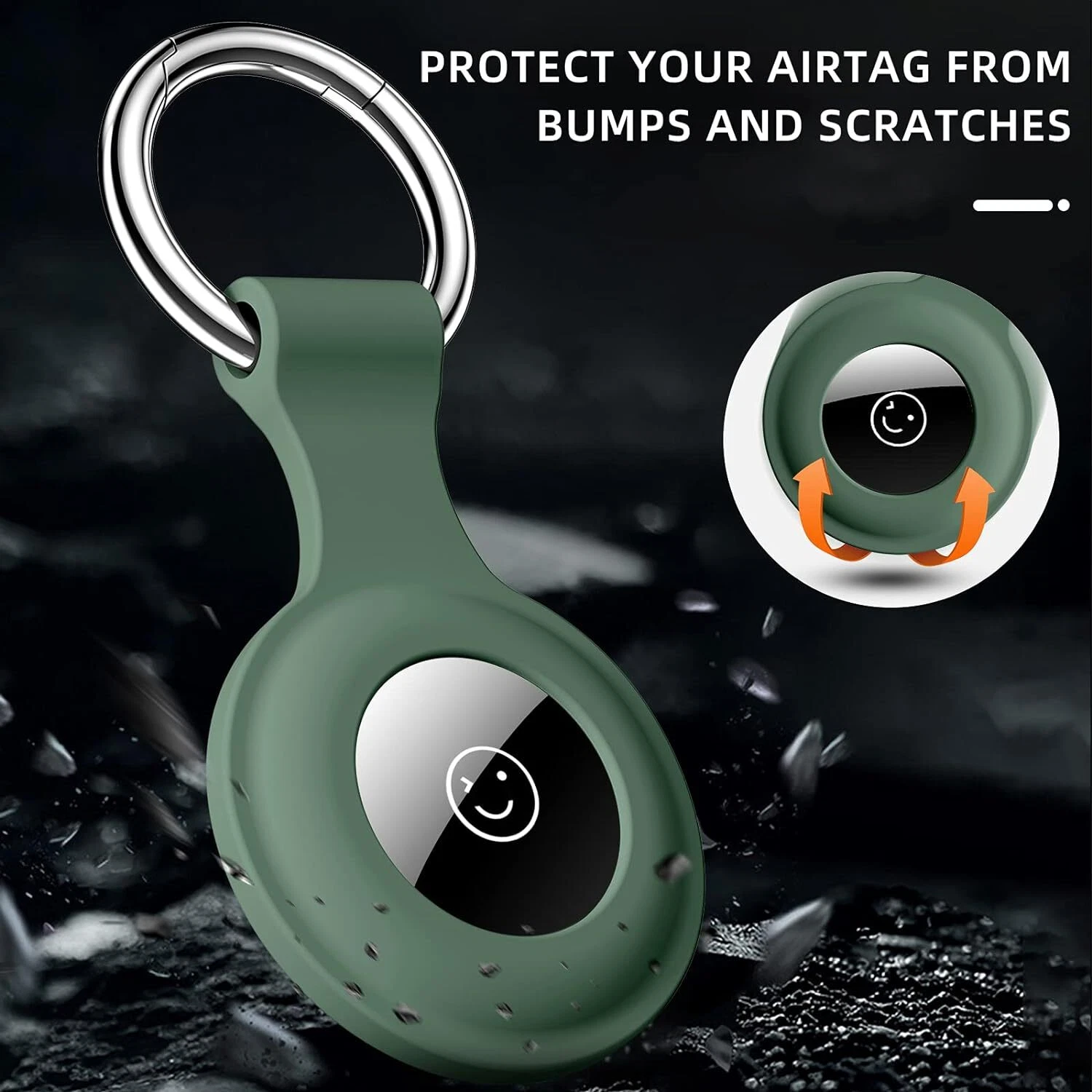AirTag Case For Apple Air Tag Cover Tracker Silicon Car Key Ring KeyChain Holder - Image 5