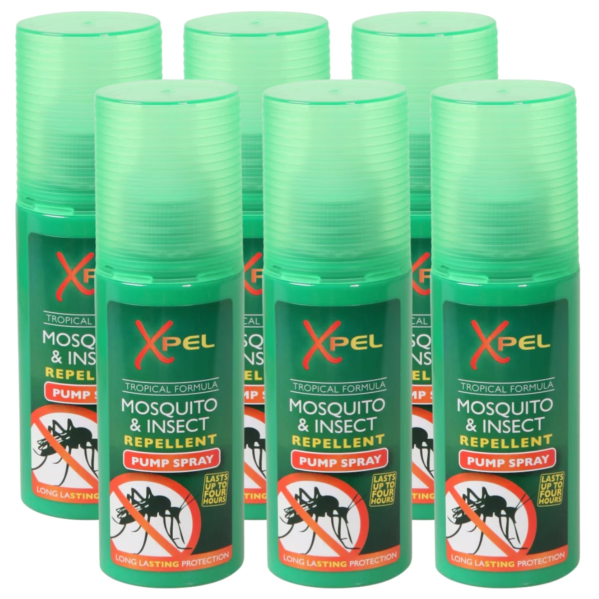 6 x Xpel Mosquito Insect Fly Bite Repellent Tropical Formula Pump Spray 70ml