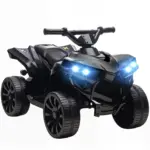 AIYAPLAY 6V Kids ATV, Battery Powered Ride on Car for Ages 18-56 M, Black
