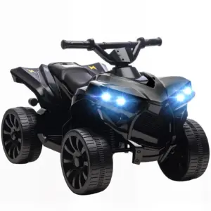 AIYAPLAY 6V Kids ATV, Battery Powered Ride on Car for Ages 18-56 M, Black