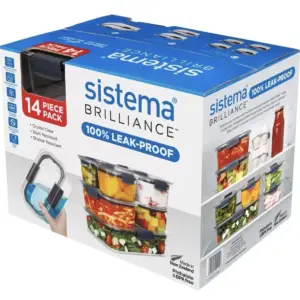 Sistema Brilliance Food Storage Set 14 Piece BPA Free 100% Leak Proof Containers