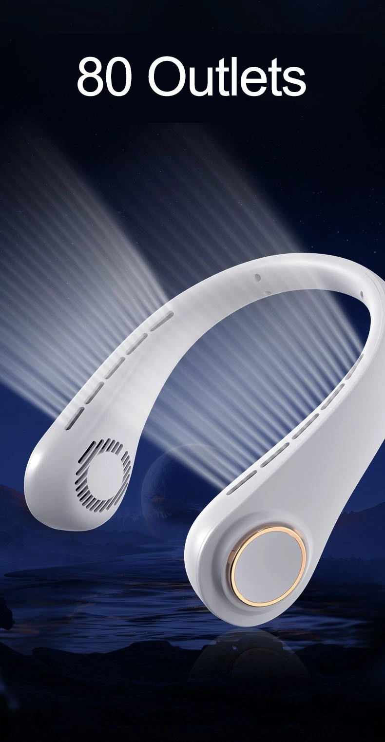 Portable Neck Fan Rechargeable USB Personal 360° Air Flow Strong Bladeless Trave - Image 2