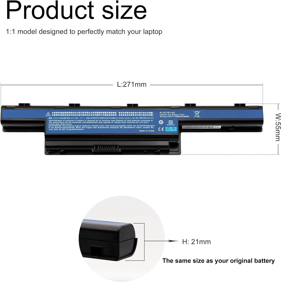 AS10D41 Laptop Battery for Acer Aspire 5336 5349 5350 5551 series AS10D73 - Image 3