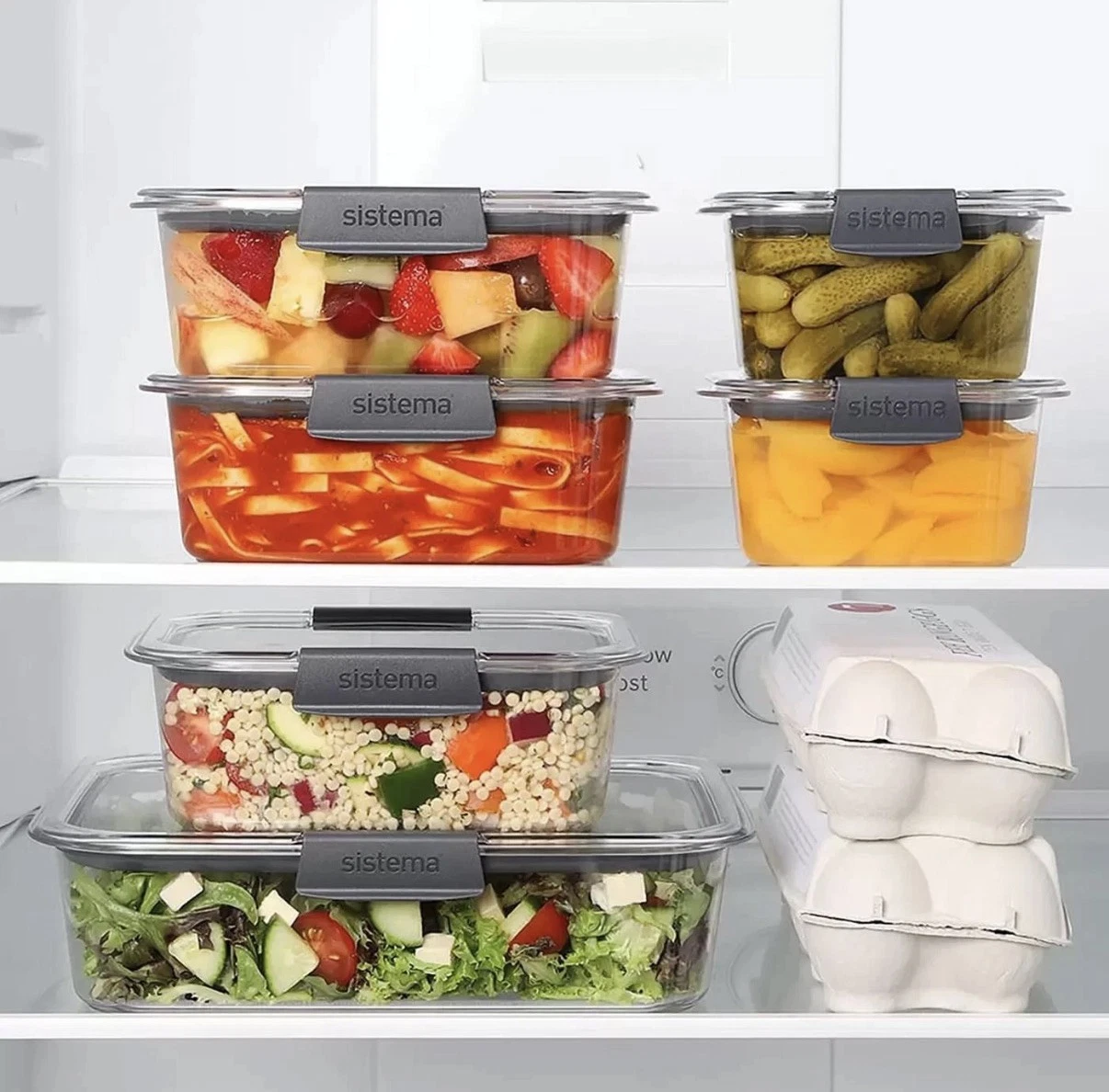 Sistema Brilliance Food Storage Set 14 Piece BPA Free 100% Leak Proof Containers - Image 4