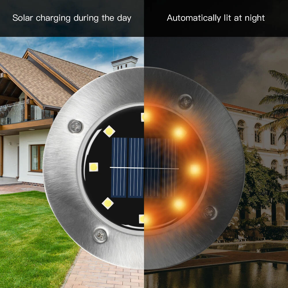 12LED Solar Ground Lights Floor Decking Patio Outdoor Garden Lawn Path Lamp - Image 7