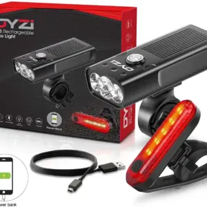 DYZI BIKE BICYCLE PREMIUM ALUMINIUM LIGHTS SET WATERPROOF RECHARGEABLE POWERBANK