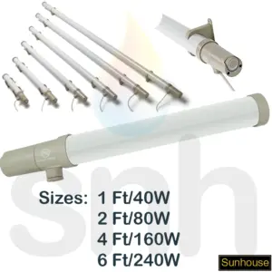 Low Level Sunhouse Tubular Heater Low Energy Electric Tube Heater Thermostat 2ft 80W