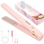 Cordless Hair Straightener & Curler 2-in-1 - Portable USB Rechargeable Flat Iron