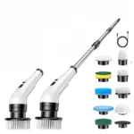 9 IN 1 Electric Spin Scrubber Cordless Cleaning Brush Bathroom Rotating Scrubber