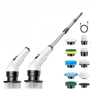 9 IN 1 Electric Spin Scrubber Cordless Cleaning Brush Bathroom Rotating Scrubber