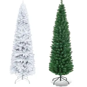 Slim Christmas Tree Pencil Pine Artificial Bushy XMAS Decoration 8FT