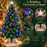Fibre Optic Christmas Tree Xmas LED Lights Pre Lit Star Green Color Changing New 2FT